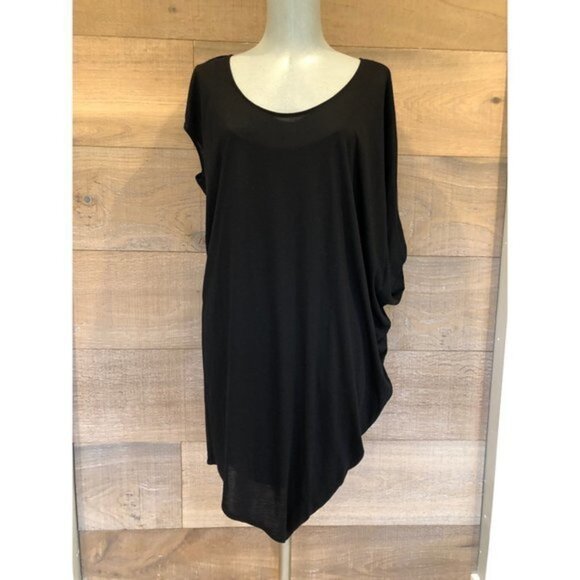 HELMUT Lang Women black long asymmetric top dress size one - Picture 3 of 11